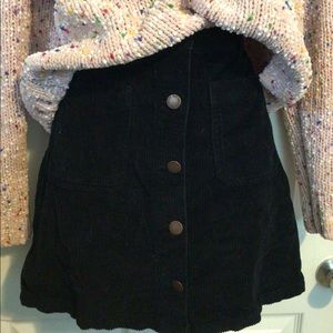 Women’s black corduroy pencil skirt